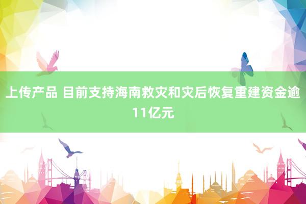 上传产品 目前支持海南救灾和灾后恢复重建资金逾11亿元